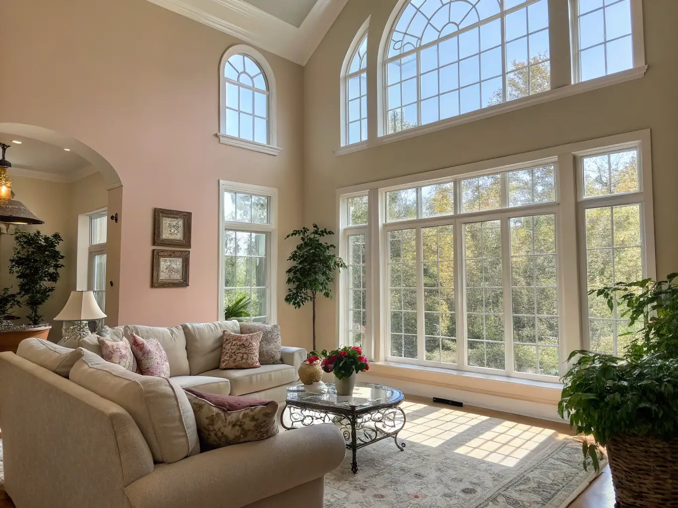 A picture of a beautifully staged living room, ready for potential buyers. The room is bright, inviting, and showcases the home's renovated features.