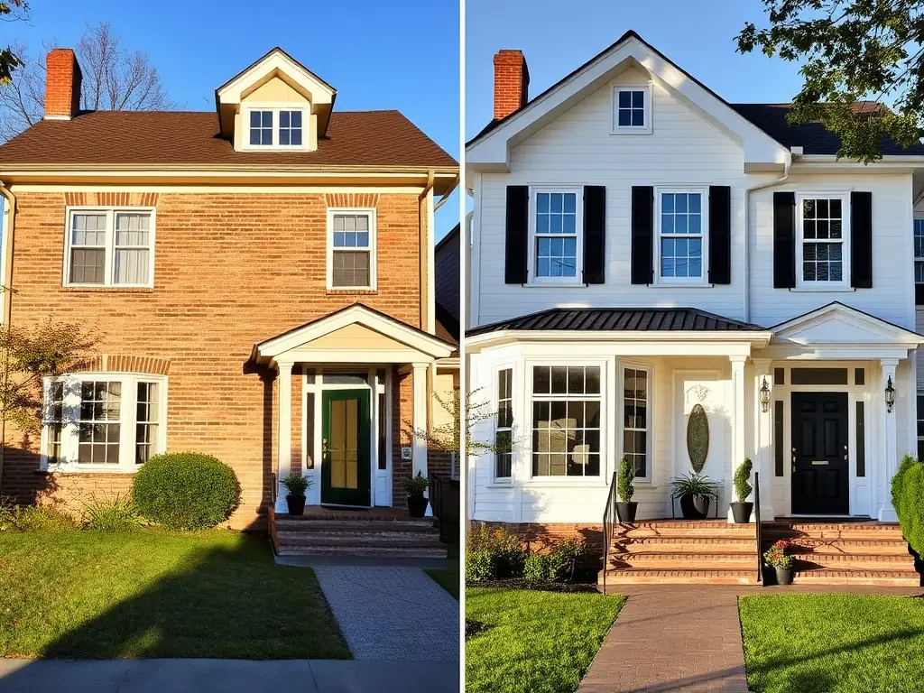 A before-and-after photo showcasing a stunning home transformation, highlighting the increased value and appeal.